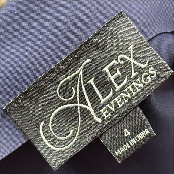 NWOT Alex Evenings Womens Embellished Faux Wrap Compression Dress W/Side Ruching - Picture 5 of 10